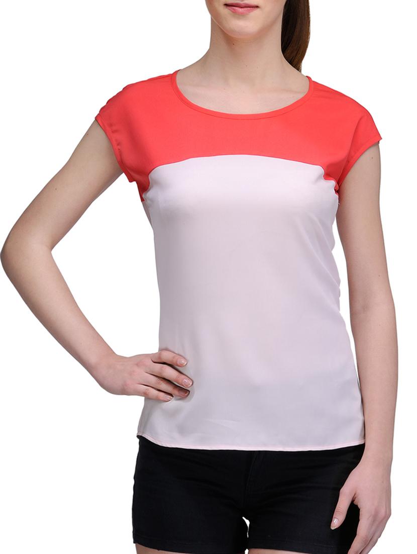 white poly crepe top - 10140665 - Zoom Image - 1