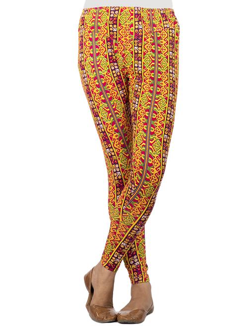 yellow printed leggings - 10145510 - Very Small Image - 1