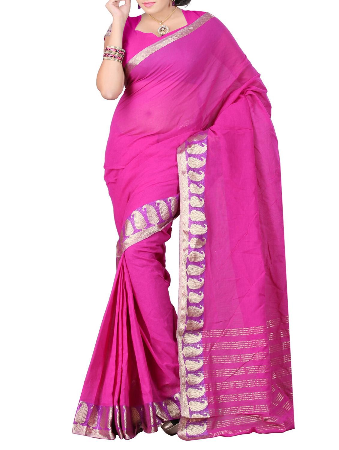 pink cotton saree - 10152076 - Zoom Image - 1