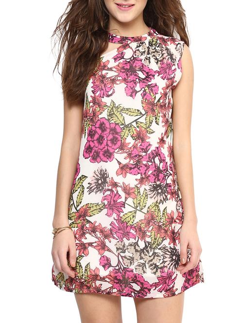 floral print sleeveless a-line dress - 10155752 - Very Small Image - 1