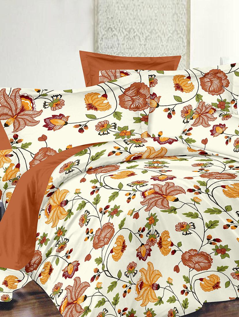 Dremscape 140TC 100% Cotton Yellow Floral Double Bedsheet Set - 10155996 - Zoom Image - 1