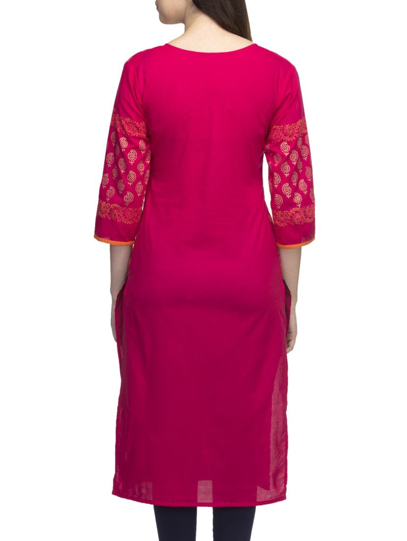printed straight kurta - 10157386 - Zoom Image - 3