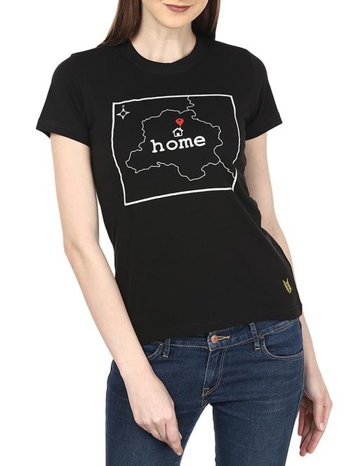 black cotton tee - 10164986 - Standard Image - 1