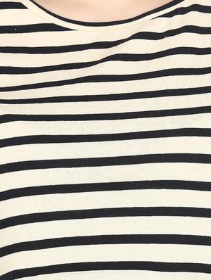 white black colored stripes cotton crop top - 10164995 - Standard Image - 4