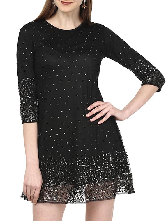 round neck sequins a-line dress - 10165013 - Zoom Image - 1
