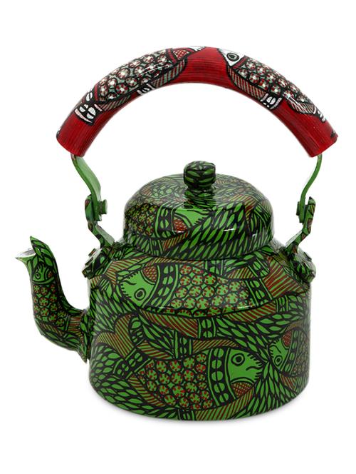 green painted aluminium tea kettle - 1016917 - Standard Image - 1