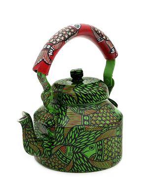 green painted aluminium tea kettle - 1016917 - Standard Image - 2
