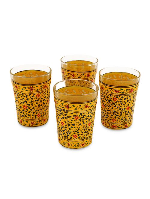 yellow painted tea glasses (set of 4) - 1016927 - Standard Image - 1