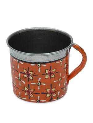 orange painted stainless steel mugs set (4pcs) - 1016932 - Standard Image - 2