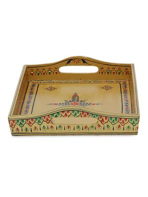 yellow painted wooden tray - 1016947 - Standard Image - 2