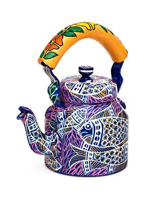royal blue painted aluminium tea kettle - 1016965 - Standard Image - 2