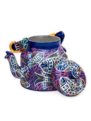 royal blue painted aluminium tea kettle - 1016965 - Standard Image - 3