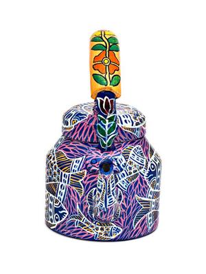 royal blue painted aluminium tea kettle - 1016965 - Standard Image - 4