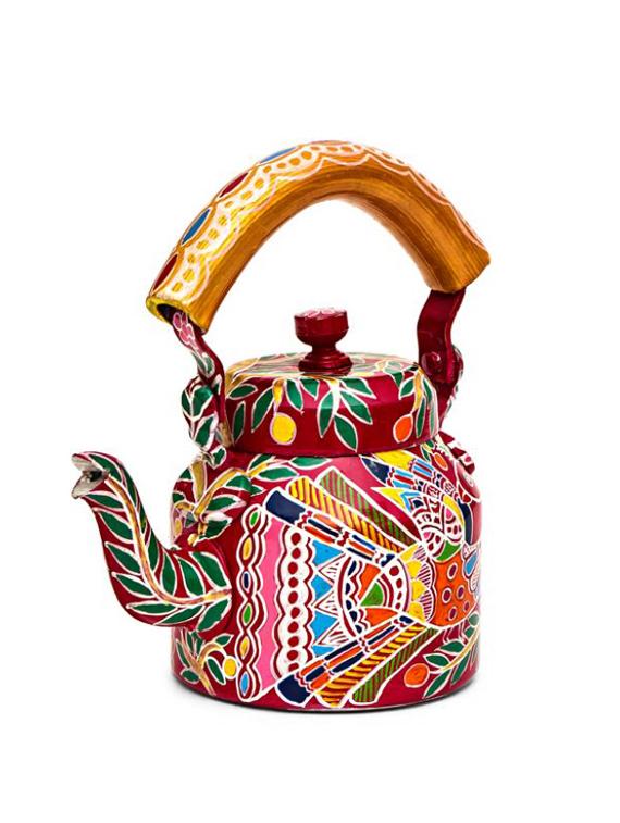 ethnic peacock painted tea kettle - 1016978 - Zoom Image - 2