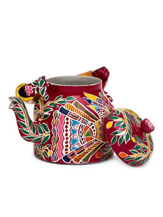 ethnic peacock painted tea kettle - 1016978 - Zoom Image - 3