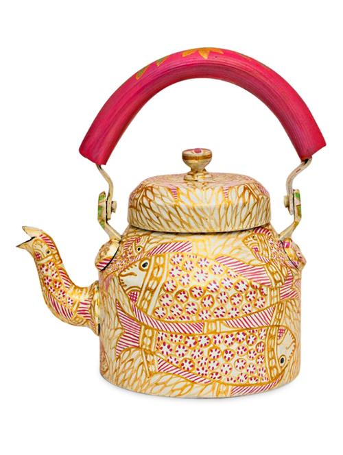 white and gold painted tea kettle - 1016985 - Standard Image - 1
