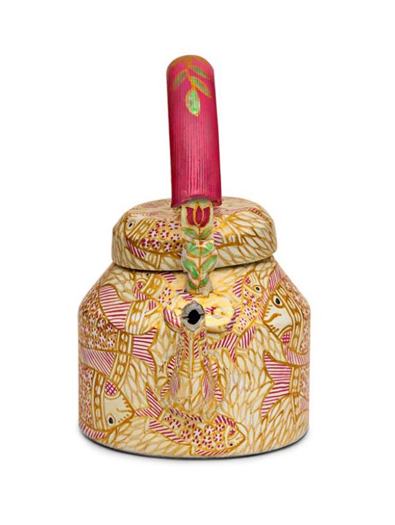 white and gold painted tea kettle - 1016985 - Zoom Image - 4