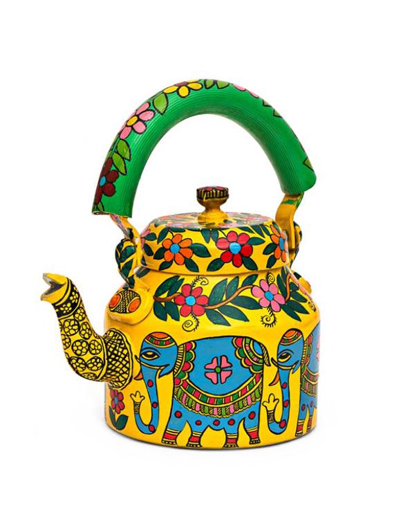 ethnic elephant painted tea kettle - 1016989 - Zoom Image - 2