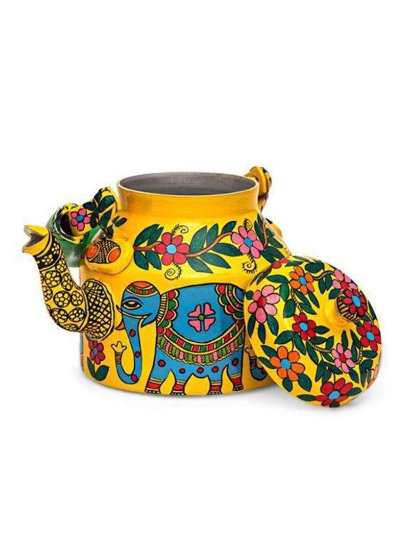 ethnic elephant painted tea kettle - 1016989 - Zoom Image - 3
