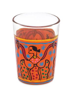 orange painted tea glasses (set of 6) - 1017012 - Standard Image - 2