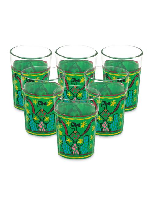 green painted tea glasses (set of 6) - 1017015 - Standard Image - 1
