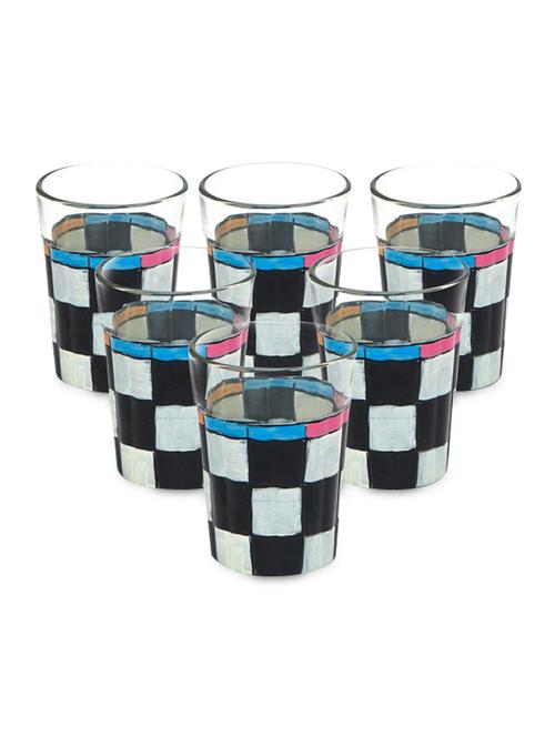 black and white checker tea glasses (set of 6) - 1017019 - Standard Image - 1