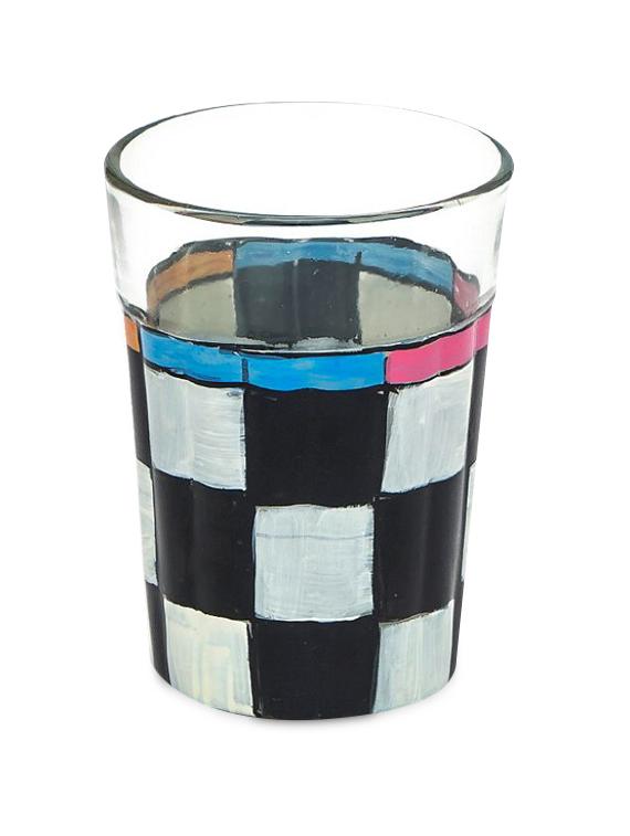 black and white checker tea glasses (set of 6) - 1017019 - Zoom Image - 2