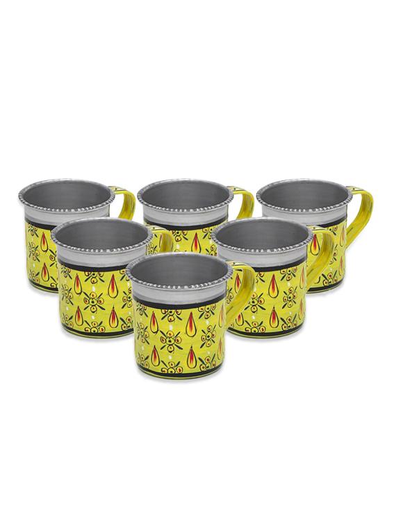 ethnic painted stainless steal tea cup set - 1017020 - Zoom Image - 1