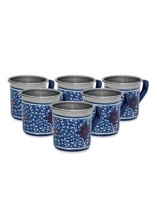 ethnic painted stainless steal tea cup set - 1017021 - Standard Image - 1