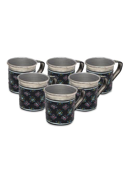 handpainted stainless steel tea cup set - 1017023 - Standard Image - 1