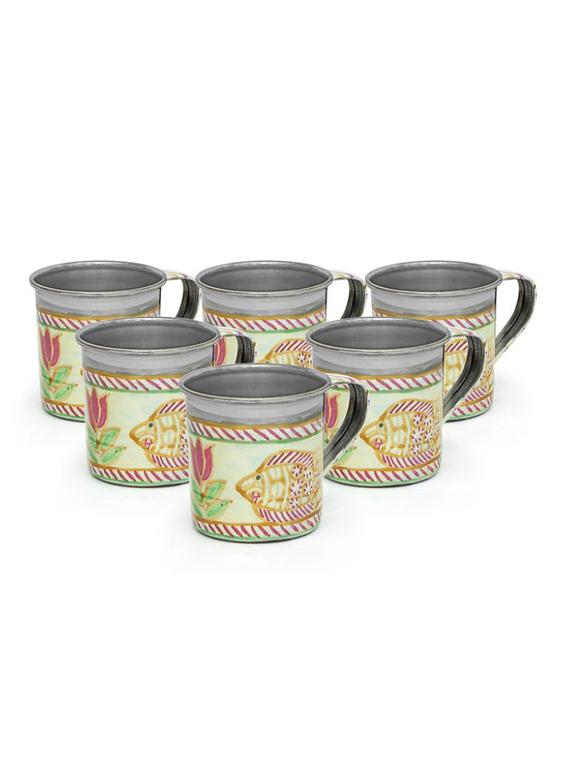 multicoloured hand painted aluminium tea set - 1017035 - Zoom Image - 8