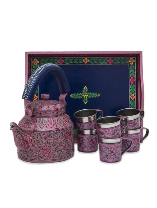 mauve floral handpainted tea set - 1017041 - Standard Image - 1