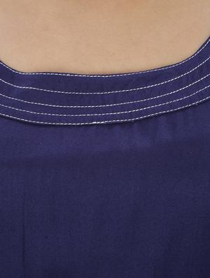 navy blue rayon flared kurta - 10170608 - Standard Image - 4