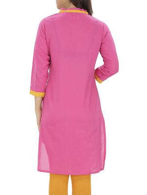 pink rayon straight kurta - 10170629 - Standard Image - 3