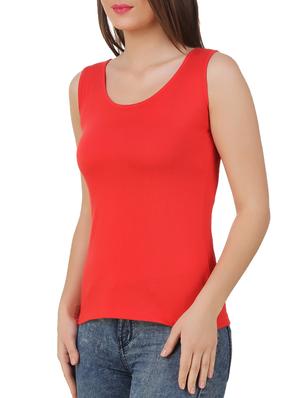 red cotton blend tank top - 10193748 - Standard Image - 2