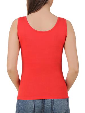 red cotton blend tank top - 10193748 - Standard Image - 3