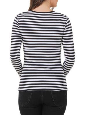 monochrome striped long sleeved top - 10193771 - Standard Image - 3