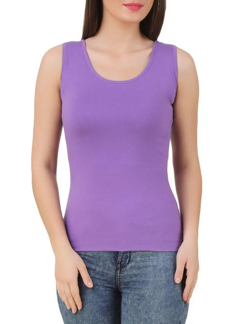 purple cotton blend top - 10193780 - Standard Image - 1