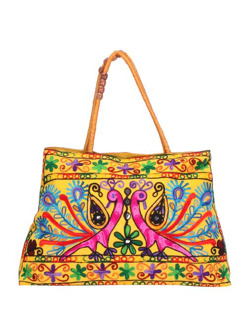 multi colored cotton handbag - 10232545 - Standard Image - 1