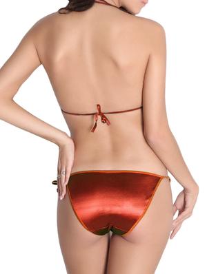 maroon satin bras and panty set - 10235158 - Standard Image - 2
