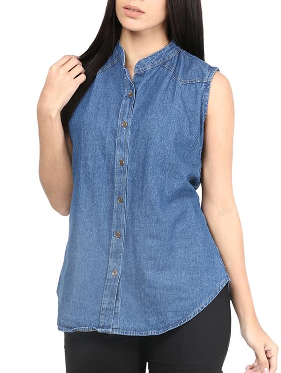 blue denim regular shirt - 10237088 - Zoom Image - 1