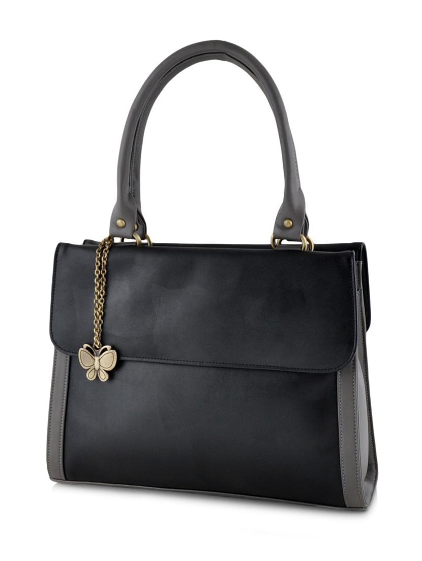 black leatherette handbag