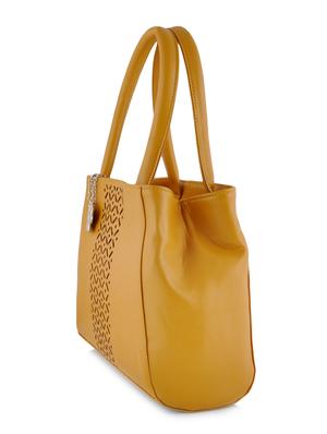yellow leatherette handbag - 10237250 - Standard Image - 5