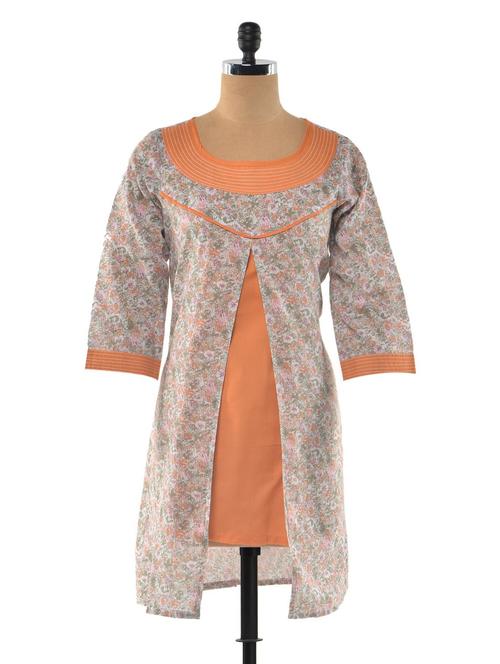 multi color cotton front slit kurta - 1023845 - Standard Image - 1