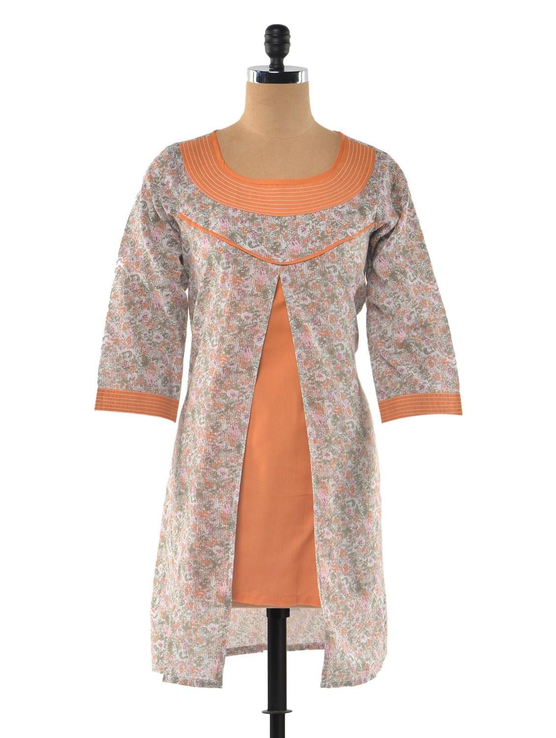 multi color cotton front slit kurta - 1023845 - Zoom Image - 1