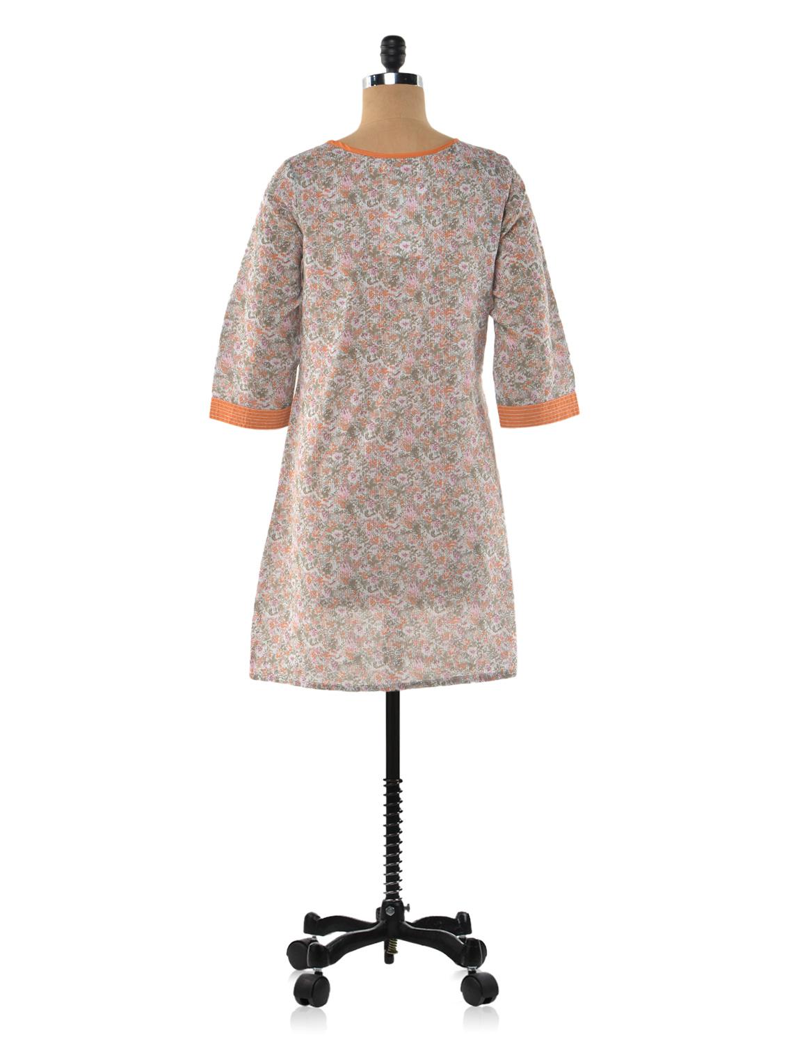 multi color cotton front slit kurta - 1023845 - Zoom Image - 3