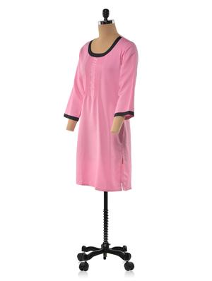 pink color pin tuck kurta - 1023857 - Standard Image - 2