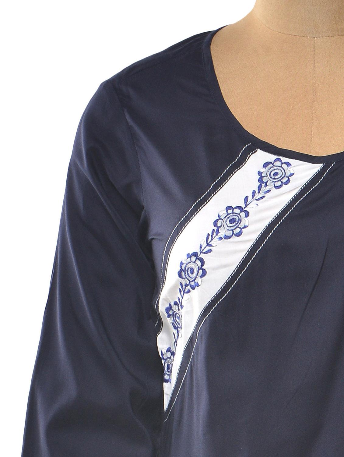 cotton round neck kurta - 1023904 - Zoom Image - 4