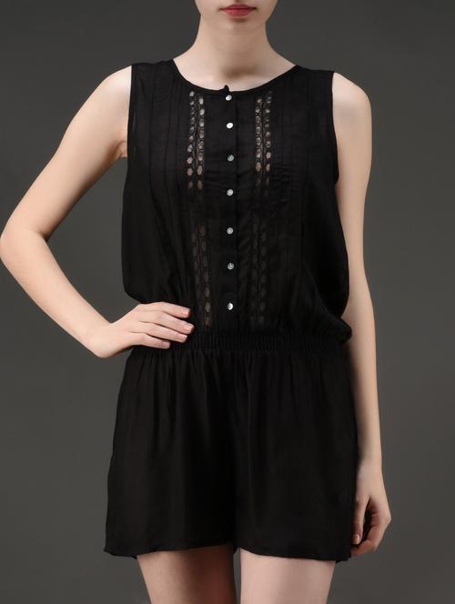 sleeveless viscose romper - 1026371 - Standard Image - 1