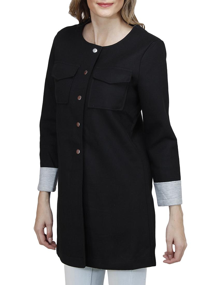 black polyester coat - 10266291 - Zoom Image - 2